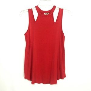 H.I.P. Coral Halter Cutout Sleeveless Top XS